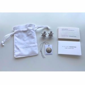 Atelier Swarovski Kalix Double Stud Earrings Silve